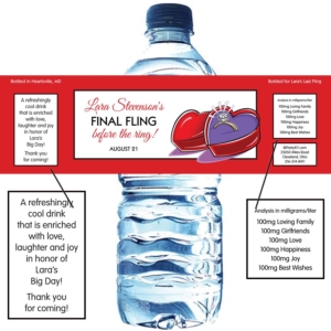Engagment Ring Water Bottle Label