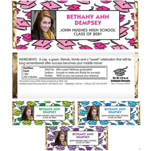 Graduation Hats Off Theme Candy Bar Wrapper