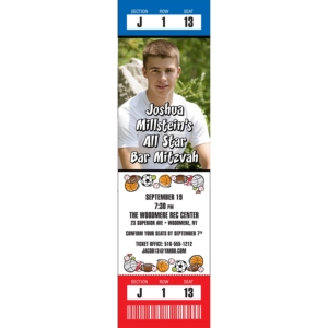 Sports Balls Photo Ticket Invitation