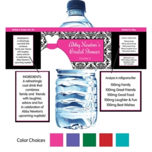 Wedding Dress Theme Water Bottle Label