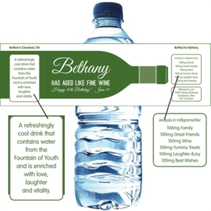 Wine Theme Water Bottle Label