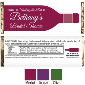 Wine Theme Shower Candy Bar Wrapper