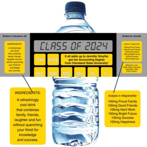 Graduation Calculator Water Bottle Label