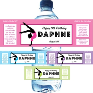 Gymnastics Theme Water Bottle Label