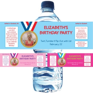 Gymnastics Gold Medal Photo Custom Water Bottle Label