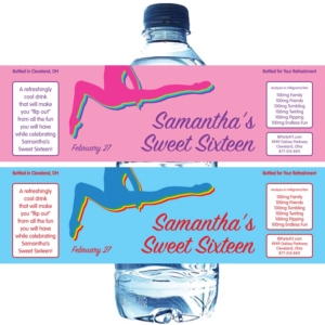Colorful Gymnastics Theme Water Bottle Label