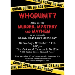 Crime Scene Theme Party Invitation