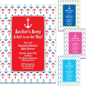 Anchor Theme Party Invitation
