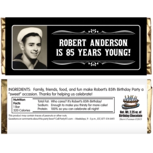 A Classic Birthday Milestone Photo Theme Candy Bar Wrapper