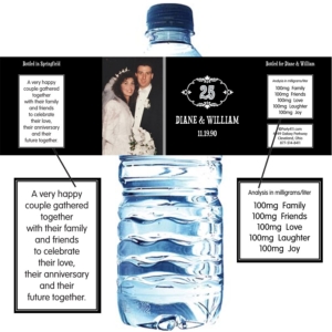 25th Anniversary Vintage Water Bottle Label