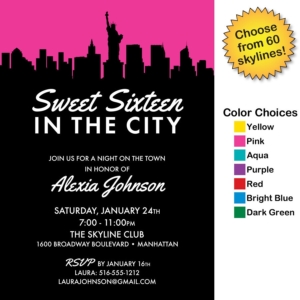 Pick Your Skyline Sweet 16 Invitation