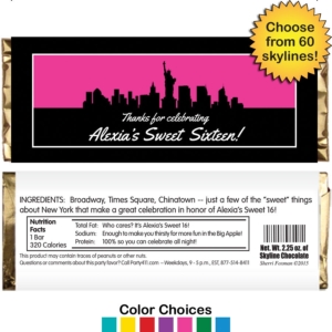 Pick Your Skyline Sweet 16 Candy Bar Wrapper