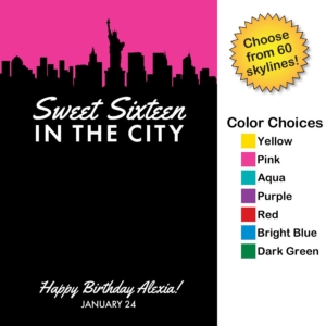 Pick Your Skyline Sweet 16 Party Sign in Board
