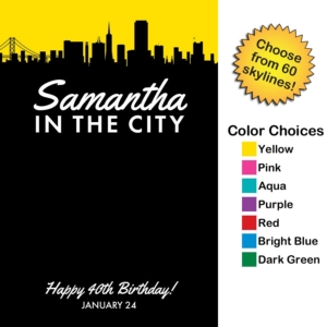 Pick Your Skyline Birthday Party Sign in Board