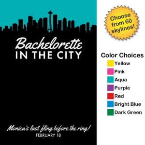 Pick Your Skyline Bachelorette Party Sign in Board