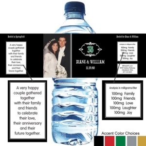 Vintage Anniversary Water Bottle Label