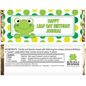 Leap Day Frog Theme Candy Bar Wrapper