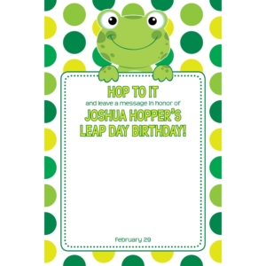 Leap Day Frog Theme Sign in Board
