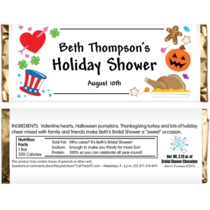 Bridal Shower Holiday Theme Candy Bar Wrapper