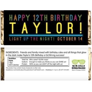 Glow Theme Candy Bar Wrapper