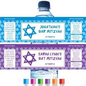 Mitzvah Stars Water Bottle Label