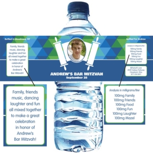 Torah Theme Bar Mitzvah Water Bottle Label
