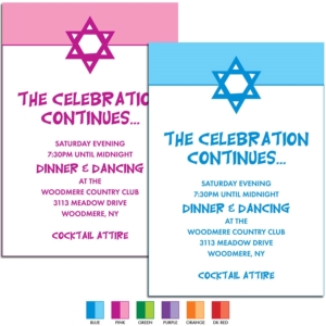 Star of David Theme Reception Cards