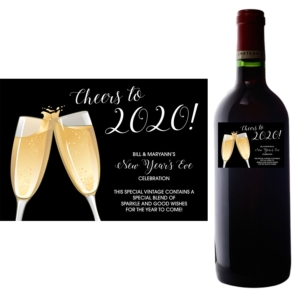 Champagne Toast Theme Wine Bottle Label