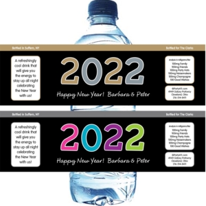 2022 New Year's Celebration Water Bottle Label