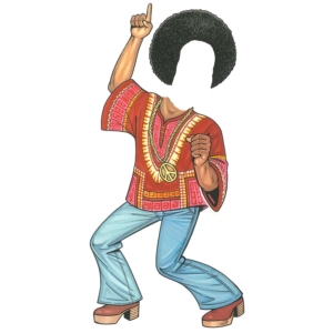 Hippie Afro Guy Cutout