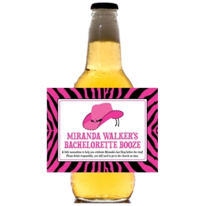 Western Cowgirl Theme Bottle Label, Beer