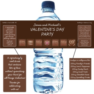 Valentine's Day Chocolates Water Bottle Label