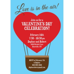 Heart Hot Air Balloon Party Invitation