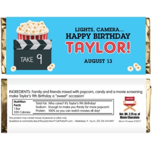 Movie Clapboard Candy Bar Wrapper