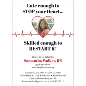 Nursing and Medical School Graduation EKG Invitation