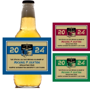 Graduation Law School Beer Bottle Label