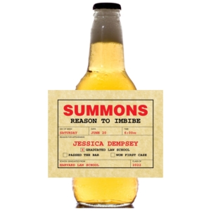 Graduation Law School Subpoena Beer Bottle Label