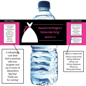 Bridal Dress Water Bottle Label