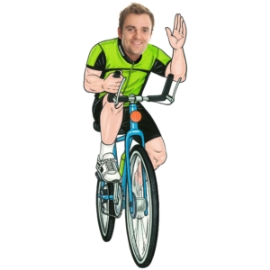 Male Cycist Lifesize Cutout