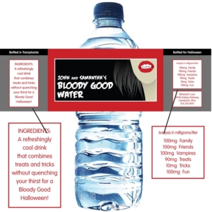 Halloween Vampire Water Bottle Label