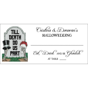 Halloween Tombstone Wedding Seating Card