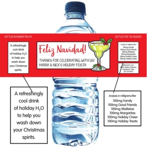 Christmas Fiesta Water Bottle Label