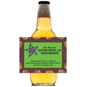 Football Texas Style Theme Beer Bottle Label
