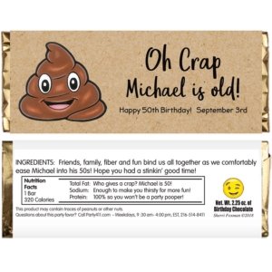 Party Pooper Theme Birthday Candy Bar Wrapper