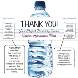 Teacher Appreciation Theme Water Bottle Label