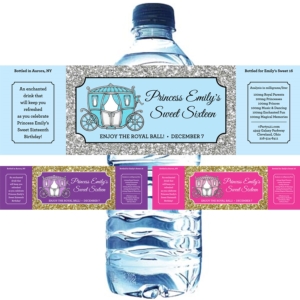 Fairy Tale Princess Theme Water Bottle Label