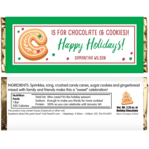 Christmas Cookie Exchange Party Candy Bar Wrapper