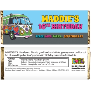 Hippie Bus Theme Candy Bar Wrapper