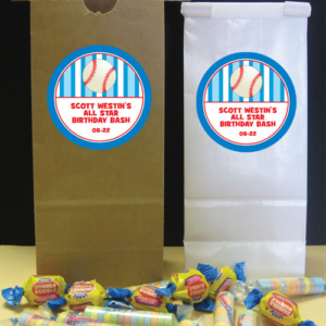 Custom Baseball Theme Party Favor Bag