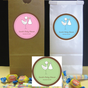 A Baby Stork Theme Custom Party Favor Bag